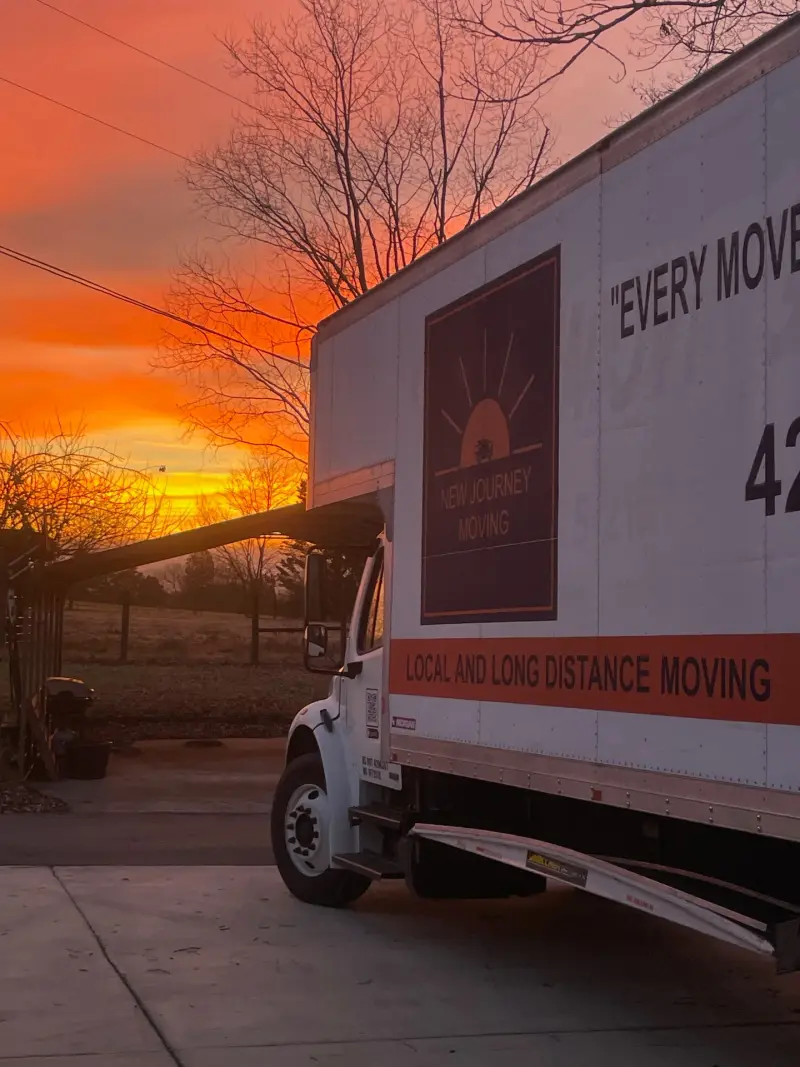 New Journey Moving truck at sunset — Chattanooga's local and long-distance moving company